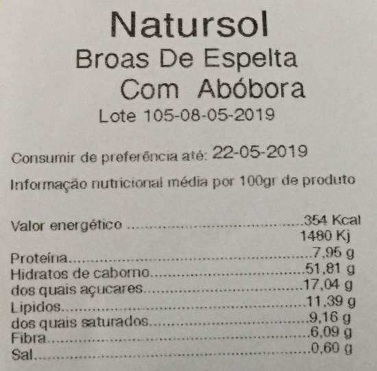 Broa de Espelta e Abóbora Natursol Bio 350g
